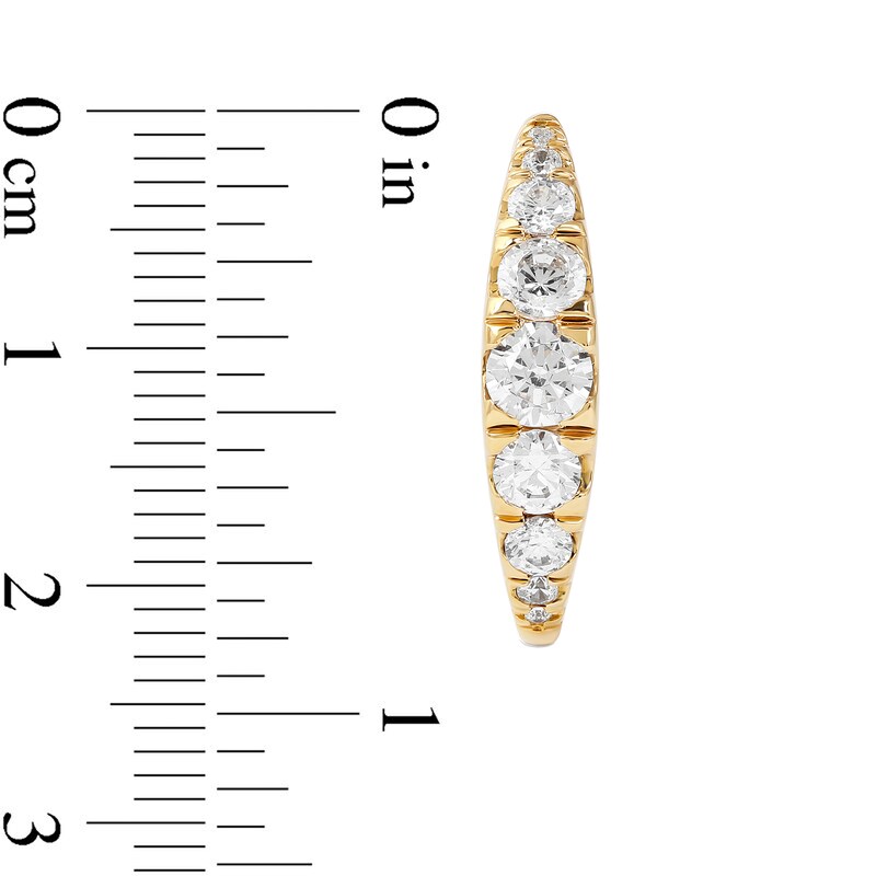Main Image 2 of 1 CT. T.W. Journey Diamond Hoop Earrings in 10K Gold