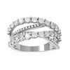 Thumbnail Image 0 of 1-1/2 CT. T.W. Diamond Layered Crossover Ring in 10K White Gold