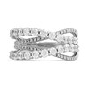 Thumbnail Image 2 of 1-1/2 CT. T.W. Diamond Layered Crossover Ring in 10K White Gold