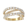 Thumbnail Image 1 of 1-1/2 CT. T.W. Diamond Layered Crossover Ring in 10K Gold