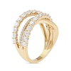 Thumbnail Image 2 of 1-1/2 CT. T.W. Diamond Layered Crossover Ring in 10K Gold