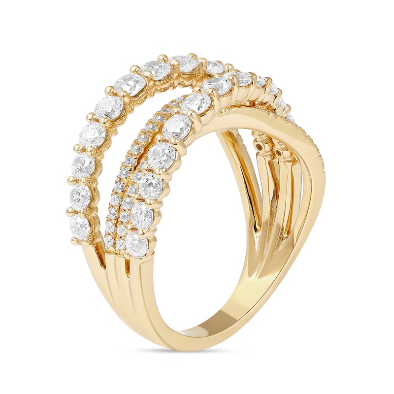 Main Image 2 of 1-1/2 CT. T.W. Diamond Layered Crossover Ring in 10K Gold