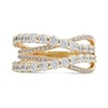 Thumbnail Image 3 of 1-1/2 CT. T.W. Diamond Layered Crossover Ring in 10K Gold