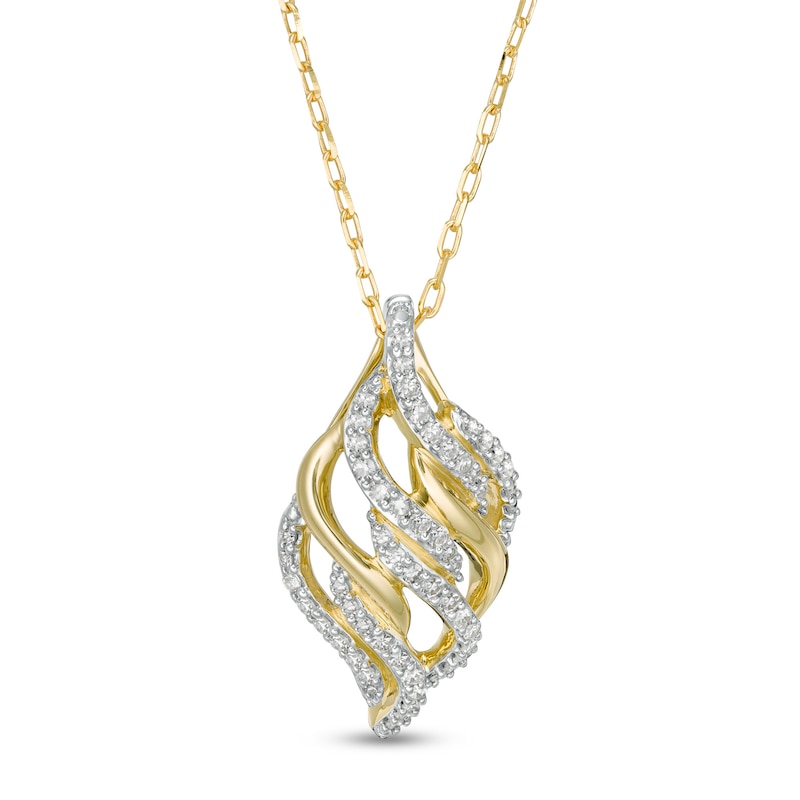 Main Image 1 of Wonder Woman™ Collection 1/5 CT. T.W. Diamond Flame Pendant in 10K Gold
