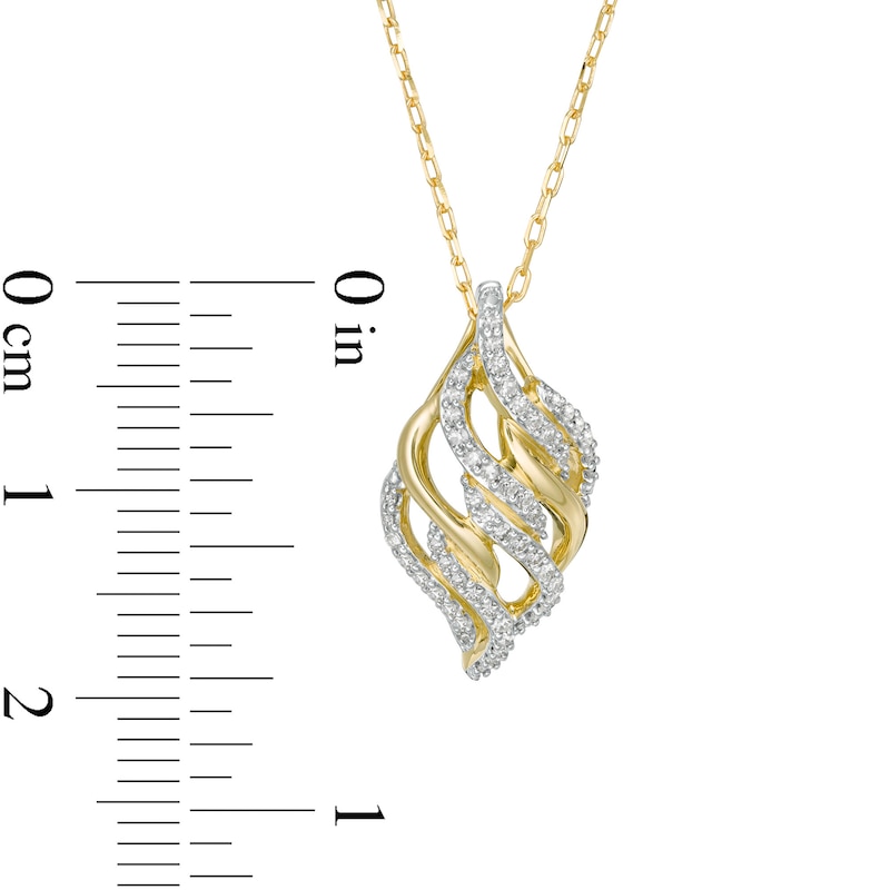 Main Image 3 of Wonder Woman™ Collection 1/5 CT. T.W. Diamond Flame Pendant in 10K Gold