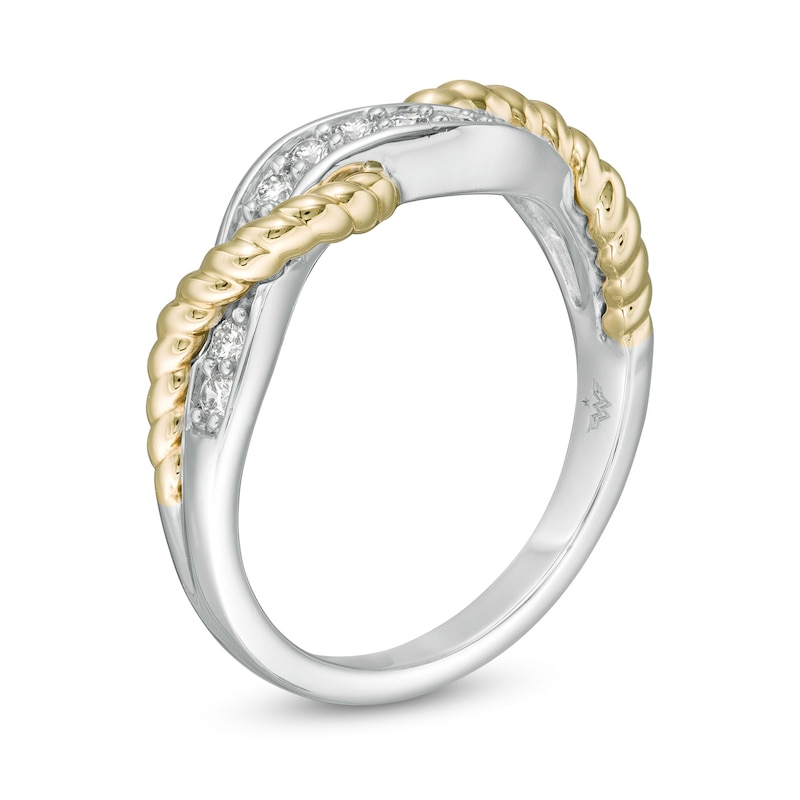 Main Image 3 of Wonder Woman™ Collection 1/4 CT. T.W. Diamond Lasso Twist Ring in Sterling Silver and 10K Gold