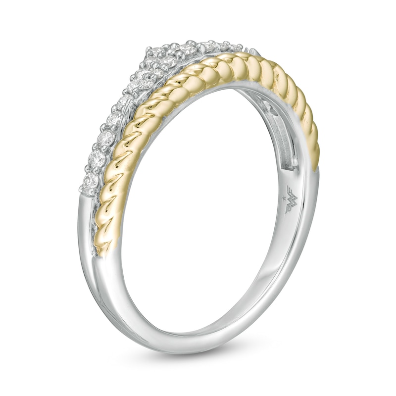 Main Image 3 of Wonder Woman™ Collection 1/4 CT. T.W. Diamond Princess Tiara Lasso Ring in Sterling Silver and 10K Gold