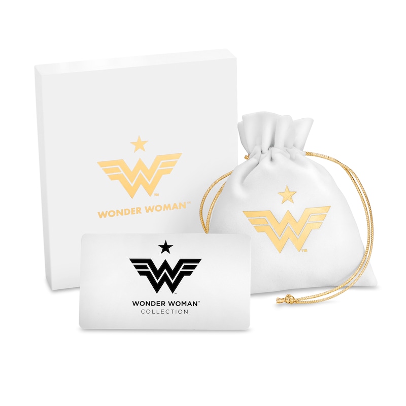 Wonder Woman™ Collection 1/4 CT. T.W. Diamond Lasso Hinged Bangle in Sterling Silver and 10K Gold