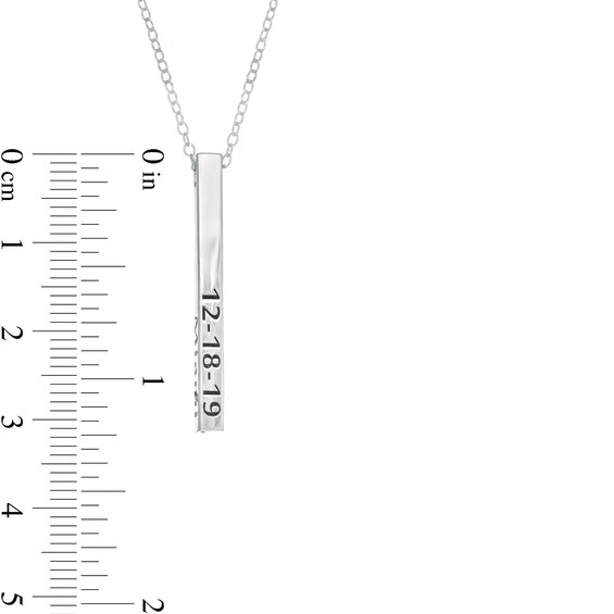 Engravable Vertical Bar Pendant (4 Lines)