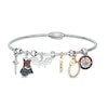 Wonder Woman™ Collection Multi-Gemstone Charm Bangle Bracelet in Sterling Silver and 10K Gold