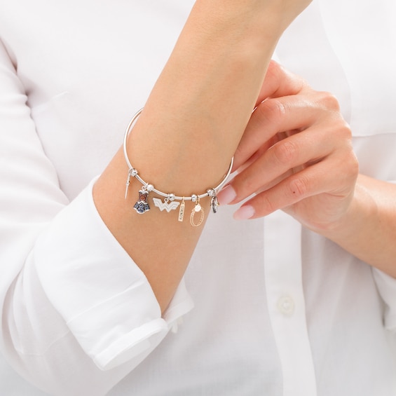 Wonder Womanâ¢ Collection Multi-Gemstone Charm Bangle Bracelet in Sterling Silver and 10K Gold