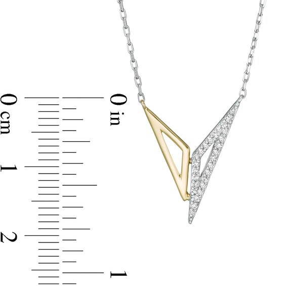 Wonder Womanâ¢ Collection 1/10 CT. T.w. Diamond "Bracelets of Submission" Necklace in Sterling Silver and 10K Gold