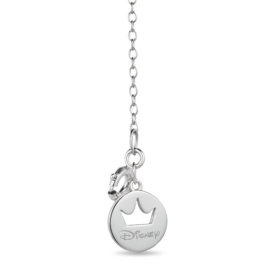 Enchanted Disney Snow White 1/10 CT. T.w. Diamond Bow Tied Heart Pendant in Sterling Silver and 10K Rose Gold - 19"