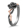 Thumbnail Image 2 of Enchanted Disney Villains Maleficent 1/6 CT. T.W. Black Diamond Ring in Sterling Silver and 10K Rose Gold