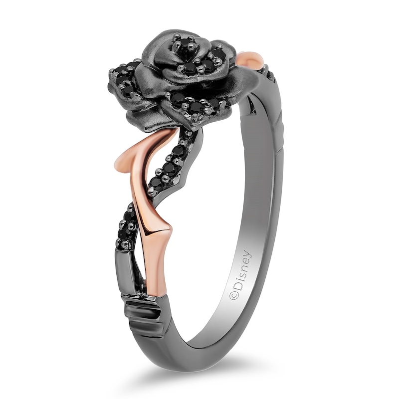 Main Image 2 of Enchanted Disney Villains Maleficent 1/6 CT. T.W. Black Diamond Ring in Sterling Silver and 10K Rose Gold