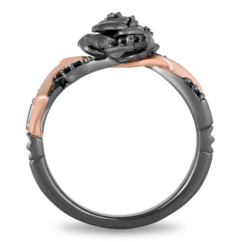Main Image 3 of Enchanted Disney Villains Maleficent 1/6 CT. T.W. Black Diamond Ring in Sterling Silver and 10K Rose Gold