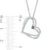 Thumbnail Image 4 of The Kindred Heart from Vera Wang Love Collection Sapphire and 1/5 CT. T.W. Diamond Heart Pendant in Sterling Silver
