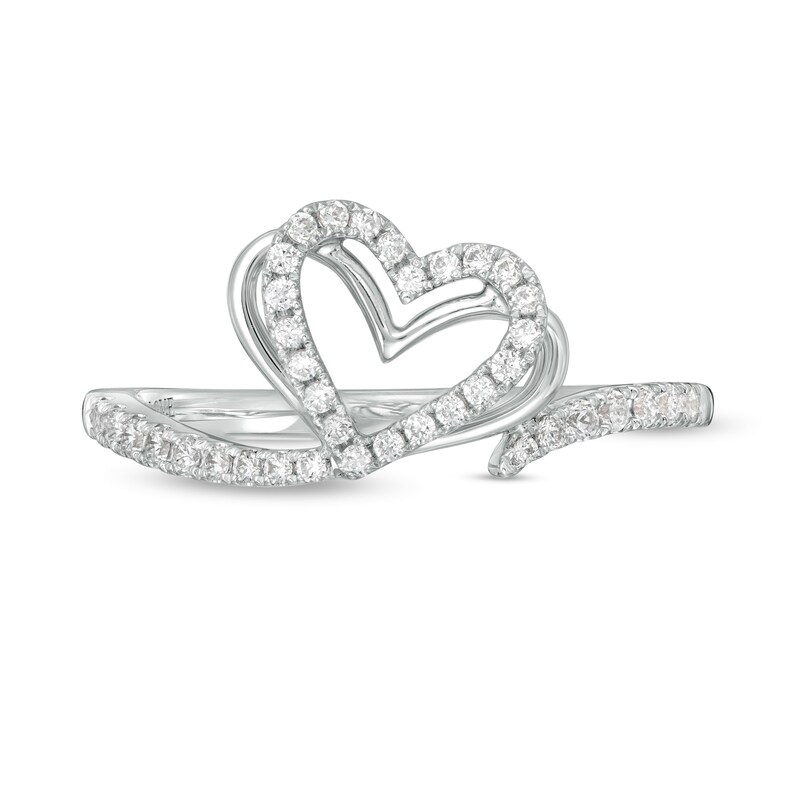 Main Image 1 of The Kindred Heart Vera Wang Love Collection 1/4 CT. T.W. Diamond Heart Ring in Sterling Silver