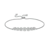 Thumbnail Image 1 of 1 CT. T.W. Multi-Diamond Seven Stone Bolo Bracelet in 10K White Gold - 10"