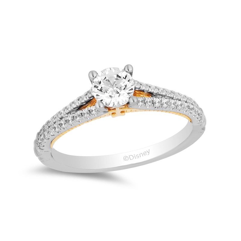 Main Image 1 of Enchanted Disney Merida 3/4 CT. T.W. Diamond Split Shank Engagement Ring in 14K Two-Tone Gold