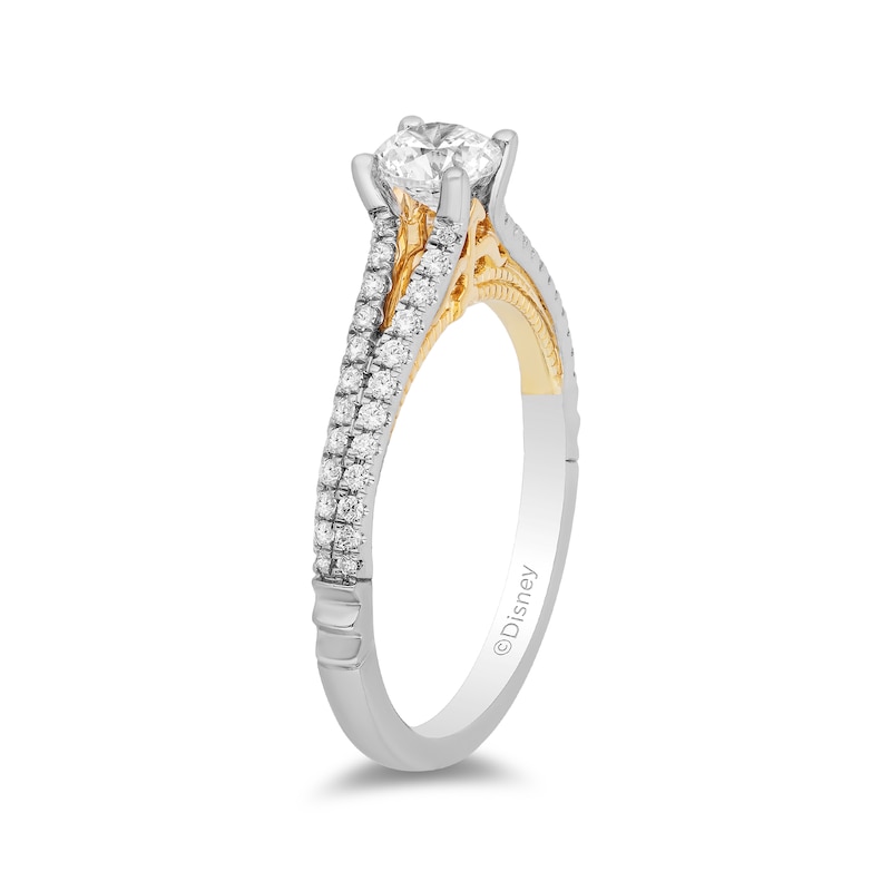 Main Image 2 of Enchanted Disney Merida 3/4 CT. T.W. Diamond Split Shank Engagement Ring in 14K Two-Tone Gold