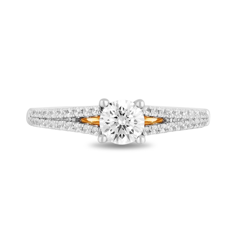 Enchanted Disney Merida 3/4 CT. T.W. Diamond Split Shank Engagement Ring in 14K Two-Tone Gold