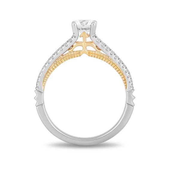 Enchanted Disney Merida 3/4 CT. T.w. Diamond Split Shank Engagement Ring in 14K Two-Tone Gold