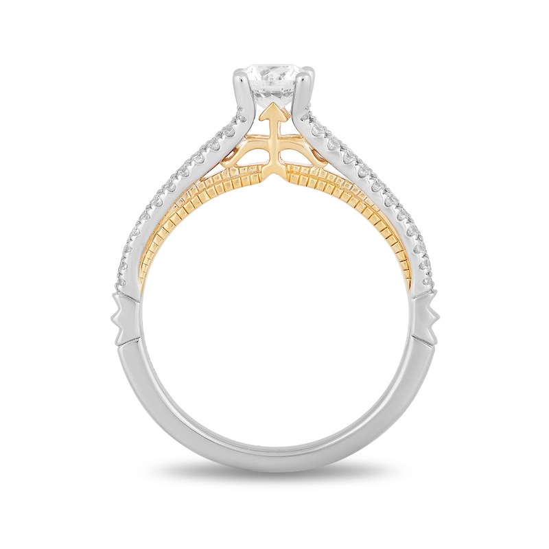 Main Image 4 of Enchanted Disney Merida 3/4 CT. T.W. Diamond Split Shank Engagement Ring in 14K Two-Tone Gold