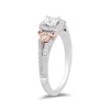 Thumbnail Image 2 of Enchanted Disney Cinderella 3/4 CT. T.W. Princess-Cut Diamond Frame Split Shank Engagement Ring in 14K Two-Tone Gold