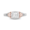 Thumbnail Image 3 of Enchanted Disney Cinderella 3/4 CT. T.W. Princess-Cut Diamond Frame Split Shank Engagement Ring in 14K Two-Tone Gold