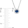Thumbnail Image 4 of Vera Wang Love Collection 4.0mm Blue Sapphire and 1/10 CT. T.W. Diamond Frame Pendant in Sterling Silver - 19"