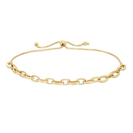 6.0mm Hollow Circle Link Bolo Bracelet in 10K Gold - 10.5&quot;