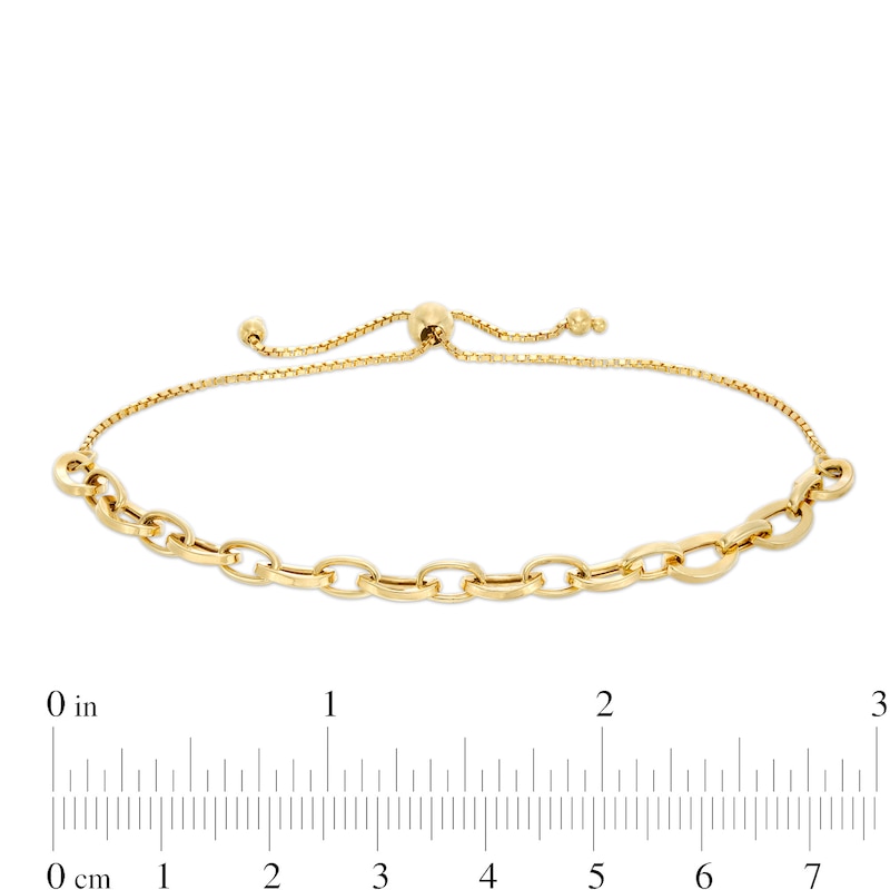 6.0mm Circle Link Bolo Bracelet in Hollow 10K Gold - 10.5"