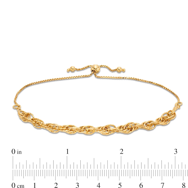Main Image 3 of 5.0mm Diamond-Cut Rope Chain Bolo Bracelet in Hollow 10K Gold - 10.5"