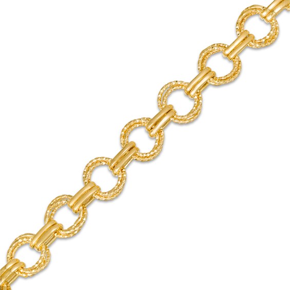 Diamond-Cut Circle Link Bracelet in 10K Gold - 7.5" Diamond-Cut Circle Link Bracelet in 10K Gold - 7.5"