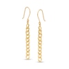 Thumbnail Image 1 of Linear Curb Chain Drop Earrings in 10K Gold