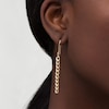 Thumbnail Image 2 of Linear Curb Chain Drop Earrings in 10K Gold
