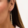 Thumbnail Image 2 of Diamond-Cut Linear Rope Chain Drop Earrings in 10K Gold