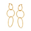 Thumbnail Image 1 of Triple Circle Hoop Drop Earrings in 10K Gold