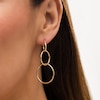 Thumbnail Image 2 of Triple Circle Hoop Drop Earrings in 10K Gold