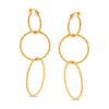 Thumbnail Image 1 of Diamond-Cut Triple Circle Hoop Drop Earrings in 10K Gold