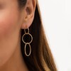 Thumbnail Image 2 of Diamond-Cut Triple Circle Hoop Drop Earrings in 10K Gold