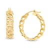 Thumbnail Image 1 of Curb Chain Hoop Earrings in 10K Gold