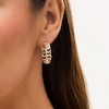 Thumbnail Image 2 of Curb Chain Hoop Earrings in 10K Gold