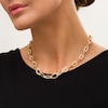 Thumbnail Image 2 of Graduated Diamond-Cut Marquise Link Necklace in 10K Gold