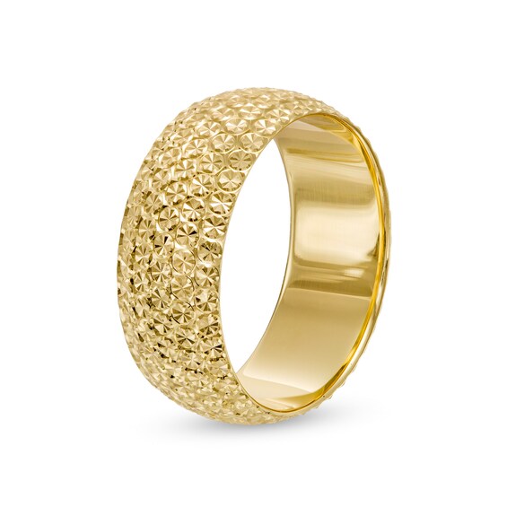 8.0mm Diamond-Cut Multi-Row Dome Band in 10K Gold - Size 7
