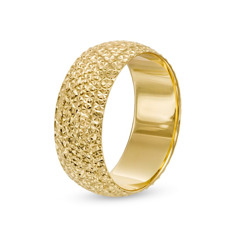 Main Image 3 of 8.0mm Diamond-Cut Multi-Row Dome Band in 10K Gold - Size 7
