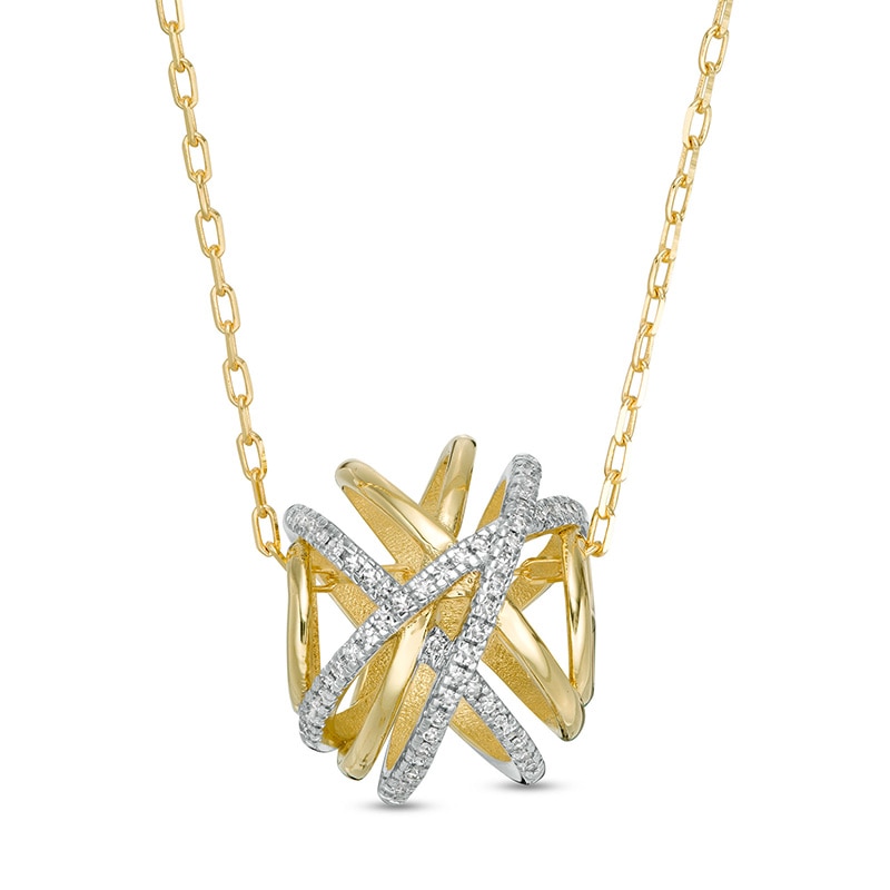 Main Image 1 of Wonder Woman™ Collection 1/15 CT. T.W. Diamond Themyscira Island Pendant in 10K Gold