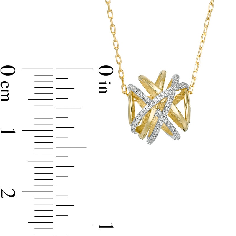 Wonder Woman™ Collection 1/15 CT. T.W. Diamond Themyscira Island Pendant in 10K Gold