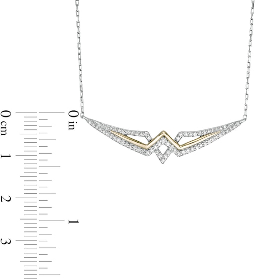Wonder Woman™ Collection 1/4 CT. T.w. Diamond Princess Tiara Necklace in Sterling Silver and 10K Gold